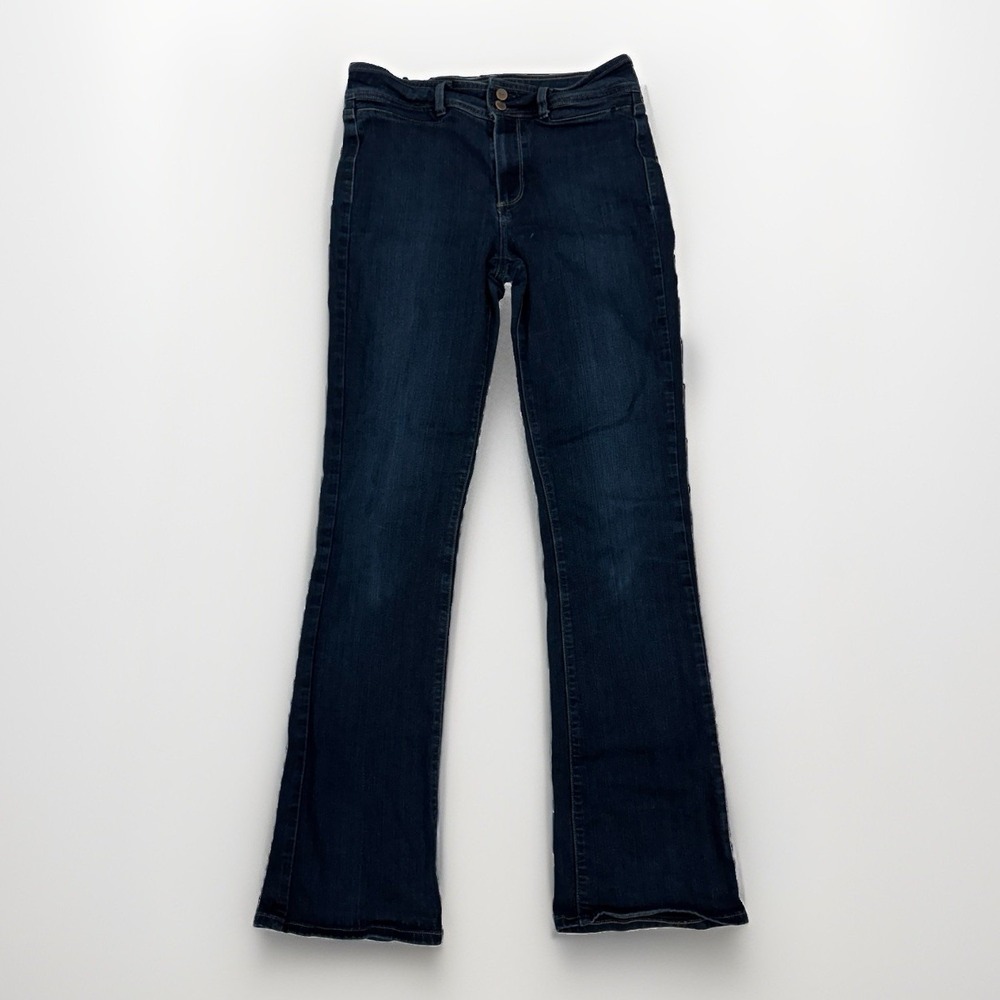 Paige Manhattan Bootcut Jeans Dark Wash Indigo Blue Stretch Denim Size 30